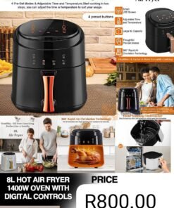 8l Hot Air  Fryer 1400w oven